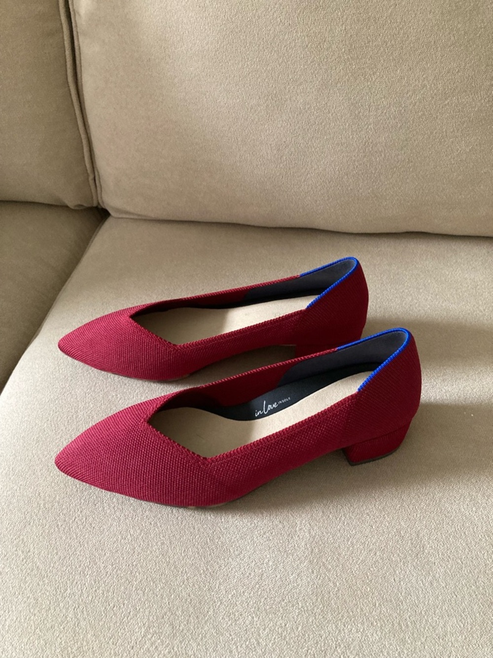 Rothy's Women’s Red Low Block Heel Size 9 W - Picture 2 of 10